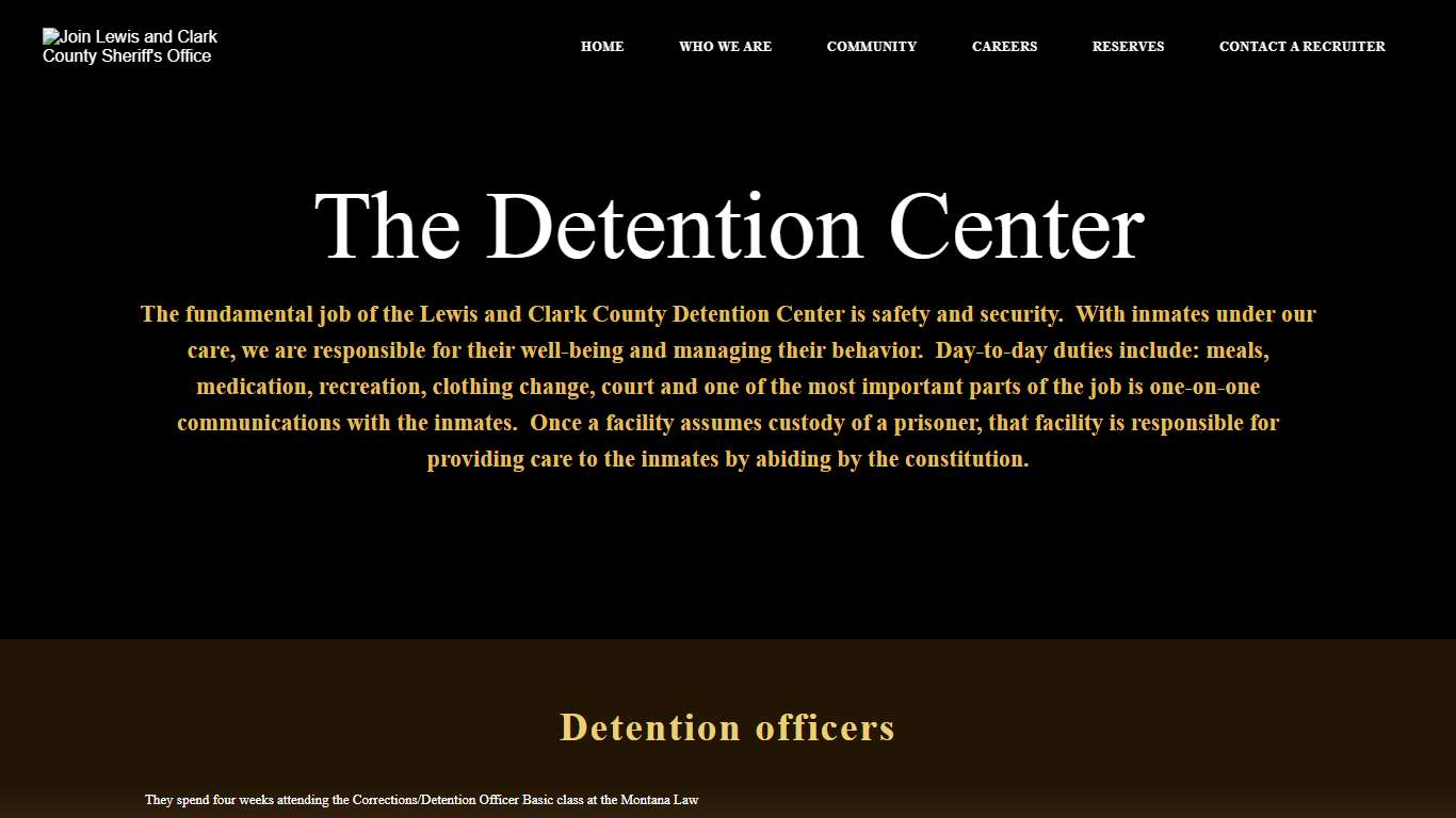 Lewis and Clark County Detention Center - Join Lewis and Clark County Sheriff's Office