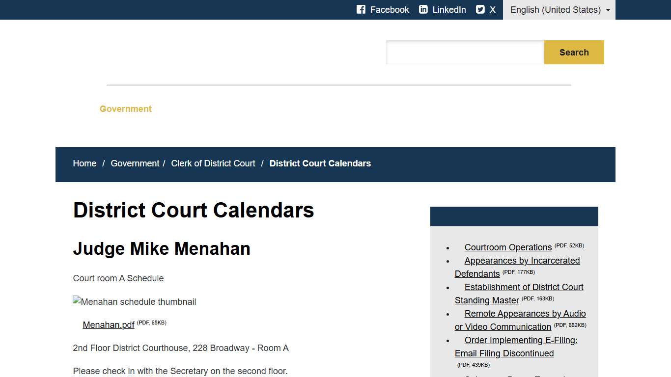 District Court Calendars - Lewis & Clark County