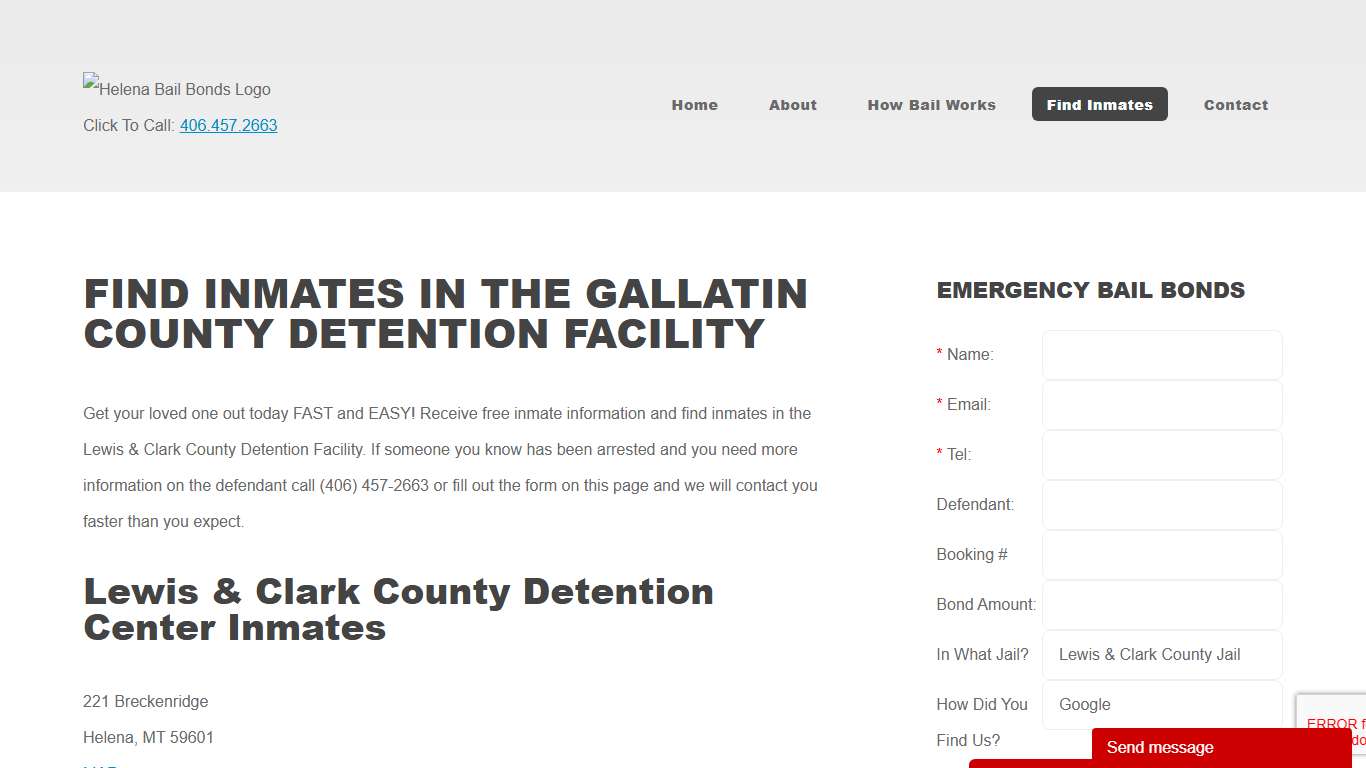 Find Inmates in Helena | Lewis & Clark County Jail