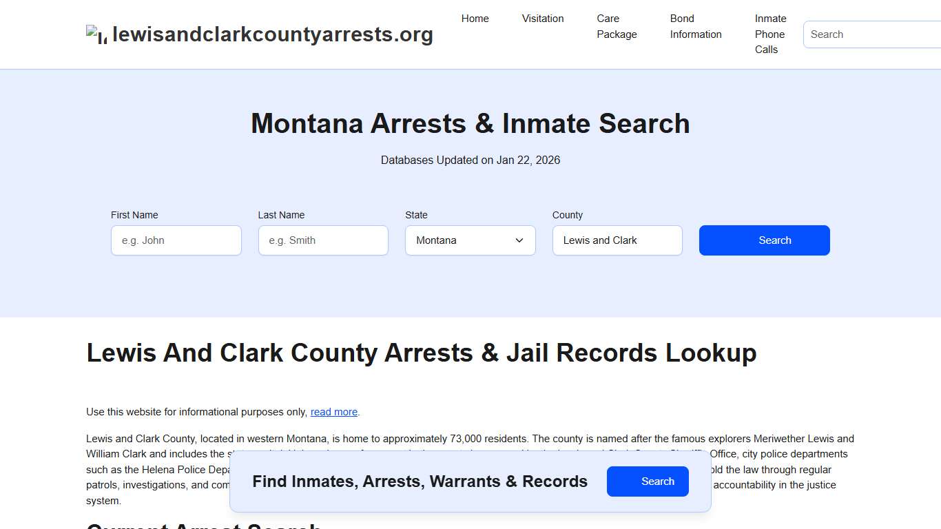 Lewis and Clark County, MT Arrests, Warrants, Police Records Search